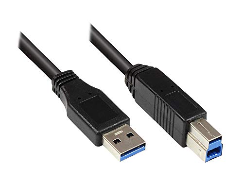 Anschlusskabel USB 3.0 Stecker A an Stecker B, schwarz, 0,2m, Good Connections&reg;