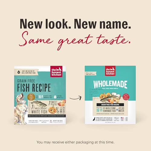 Image of The Honest Kitchen Human Grade Wholemade Dehydrated Dog Food, Grain Free Dog Food, Fish, 4 lb Box
