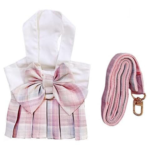 Dog Dress,Dog Harness and Leash Set,Puppy Cat Bunny Rabbit Clothes for Small Large Dogs Dresses Cover