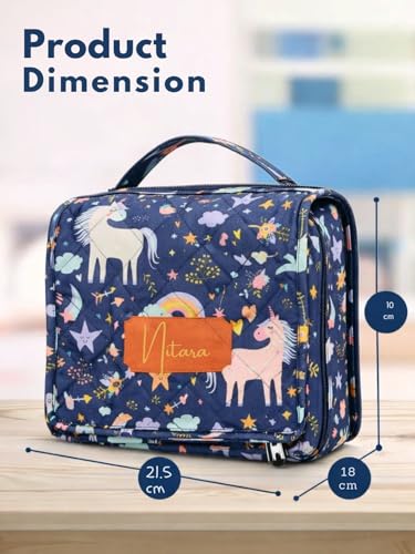 Image of Foldable Travel Kit | Multipurpose All-in-One Compact, Foldable, Durable, Lightweight, Waterproof, Bag | Travel Friendly Pouch Ideal for Diaper, Medicines & Toiletry (Fairy Tale Print)