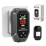 6-in-1 Portable Carbon Monoxide Detectors Plug in, MODOFO TOOL Smoke and Carbon Monoxide Detector with Built-in Battery, Natural Gas Leak Detector, HD Display for CO, Gas, Smoke, Temp, Humidity Black