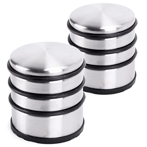 Oxid7® Bloque-Porte Butée de Porte Plat en INOX, 8,5x8cm (Lxh)| Cale de Porte 1,2 kg pour Portes Lourdes - Butoir Design Acier Inoxydable antidérapant pour sols glissants - Set de 2 pièces
