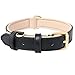 HEELE Collier de Chien, en Cuir, Collier de Chien Ajustable Coussin Moelleux Cuir Rembourré pour Petite, Moyenne ou Grande Chiens, Noir, M