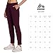 RBX Activewear Women's Ankle Pant, Quick Drying Lightweight Stretch Woven Straight Leg Pants with Pockets Ribbed Side Burgun