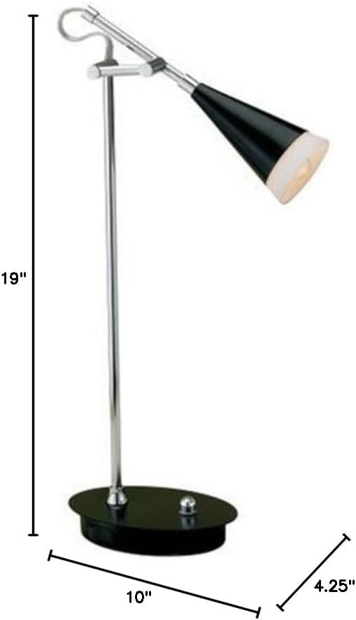 Adesso Beacon Desk Lamp, Black/Chrome