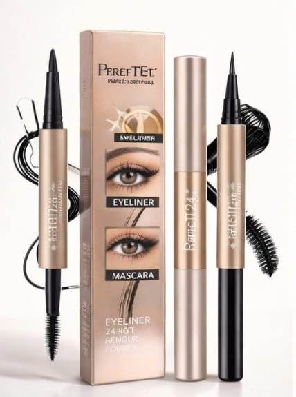 VIGZE Eyeliner & Mascara Duo | Dual-Ended 2-in-1 Eye Makeup | High Definition Black | Long & Thick Lashes | Smudge-Proof & Water-Resistant-image-41