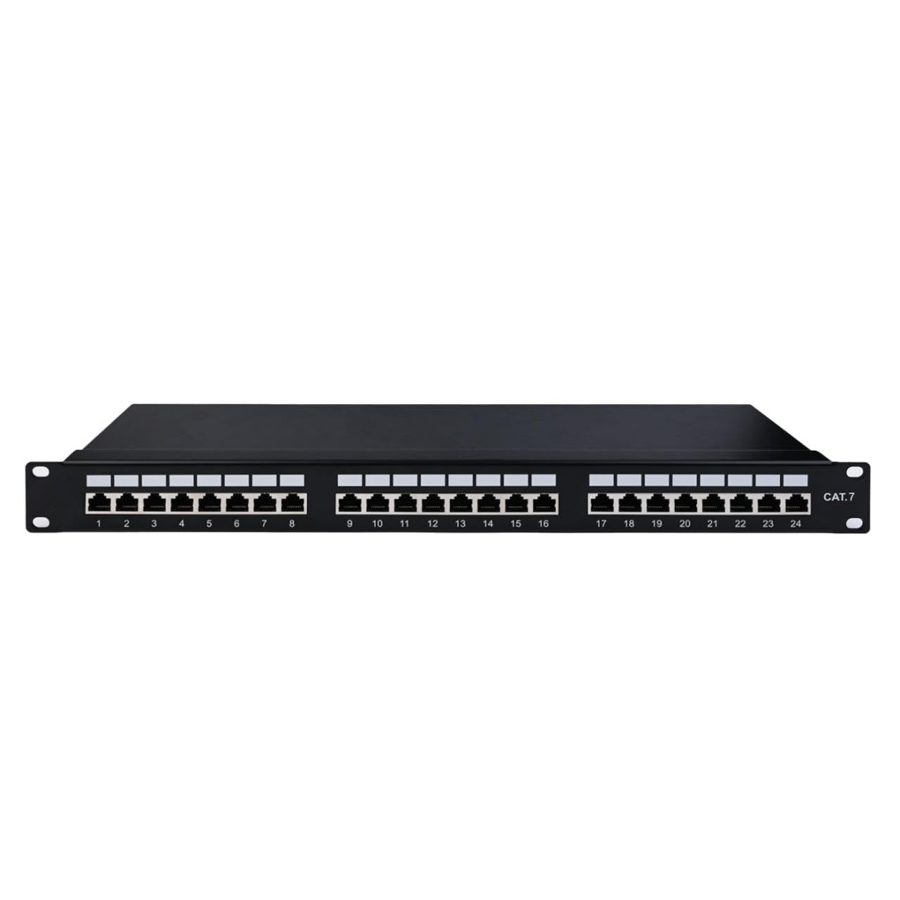 Ekranowany 24-portowy CAT7 panel krosowy panel rozdzielczy, 10 Gbit/s