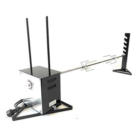 Asador eléctrico profesional ALLEGRI con asador de acero inoxidable anti-deflexión de 120 cm de largo y dos tenedores Cover