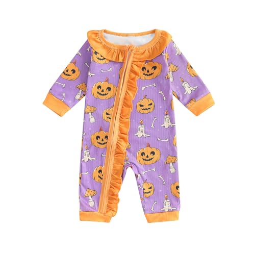 Baby Halloween Outfit Baby Girl Romper Pumpkin Spooky Halloween Baby Girl Clothes Toddler Fall Cute Clothing