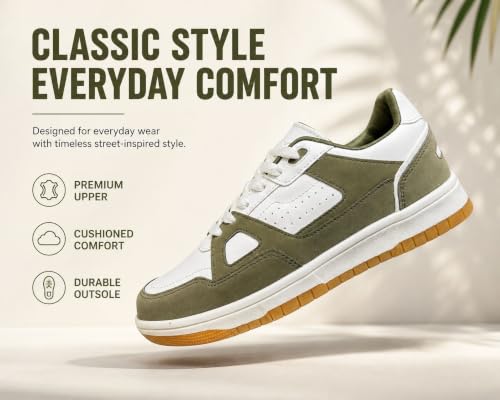 Image of HAUX Stylish Casual Mid Top Sneaker and Trendy Shoes with Laces for Men & Boys, Perfect, College, Parties and Outings, Lightweight, Comfortable, and Durable for All-Day Use, Cushioned Sole for Walking and Outdoor Styling
