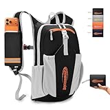 16L Small Hiking Backpack, CROSSGEAR Lightweight Waterproof Foldable Backpack, Travel Camping Outdoor Daypack for Women Men, Black