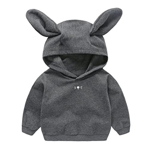 Camisolas com capuz para meninos, meninas, meninos, desenhos animados, patchwok, orelha de coelho, m