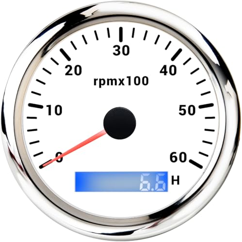 Tacómetro para motor diesel fuera borda coche camión y barco con reloj de horas LCD