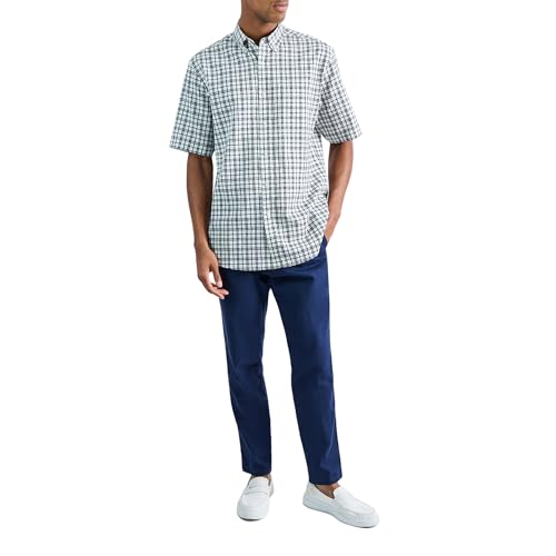 Haggar Men's Life Khaki Short Sleeve Button-Down Casual Linen Shirt3