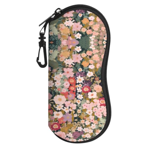 Image of Sunglasses Soft Case, Cute Ultra Light Portable Neoprene Zipper Eyeglass Glasses Case with Belt Clip for Men Women