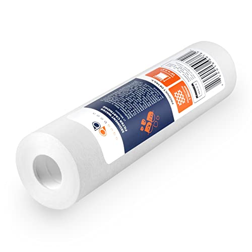 Image of Aquaboon 10 inch x 2.5 inch Whole House and Reverse Osmosis Sediment 1 Micron Water Filter Cartridge | COMPATIBLE WITH: Culligan P1, Pentek P1, PD-1-934, P5, AP110, WFPFC5002, CFS110, RS14, WHKF-GD05 (4-PACK)
