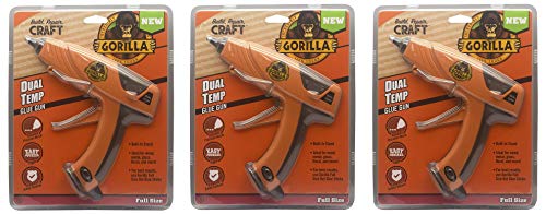 Gorilla 100426 Full-Size Hot Glue Gun, Orange (Three Pack)