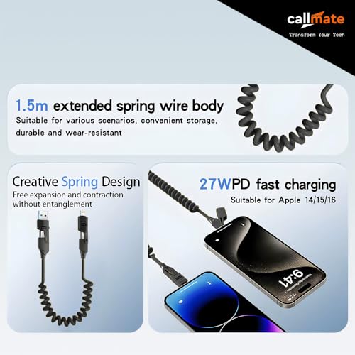 Image of callmate 4 in 1 65W Fast Charging & Data Cable, Supports PD & QC 3.0 (1.5M) (Yellow)