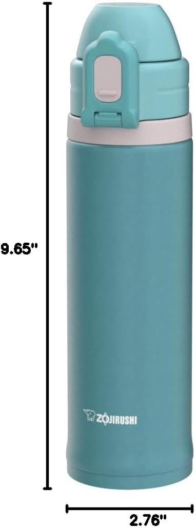 Zojirushi SD-CS50-GM Direct Drinking Water Bottle, Sports Type, Stainless Steel, Straw Bottle, 0.52L, Mint