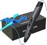 Pluma de Impresión 3D, Pluma 3D con Pantalla LCD, Bolígrafo 3D Inteligente de 8 Velocidades Ajustables, Lápiz 3D Compatibles PLA e ABS Filamentos, Bolígrafo 3D Profesional para Niños y Adultos