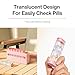 Weekly Pill Organizer 2 Times a Day - Am Pm Pill Box 7 Day, Large Twice Medicine Pill Case for Daily Medication, Vitamins, Fish Oils, Supplements Portable Week Pill Holder Container, Translucent Pink