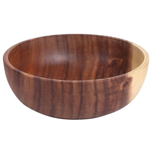 Bol à Nourriture 22x7,5 Cm, Grande Assiette En Bois, Bol De Service De Fruits, Bol à Salade En Bois, Vaisselle De Cuisine Durable saladier en bois Pour la Nourriture, Salade De Fruits, Soupe, Riz
