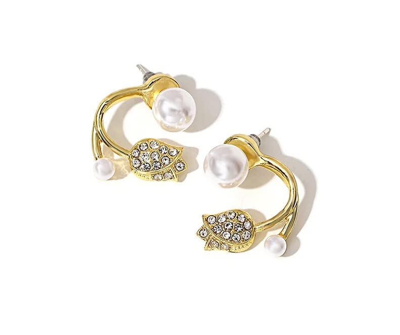 El Regalo 1 Pair Rose Bud Cuff Earrings, Golden Rose Pearl Ear Crawler Cuff Earrings for Girls Women (B0BY87HVGD) Amazon Price History, Amazon Price Tracker