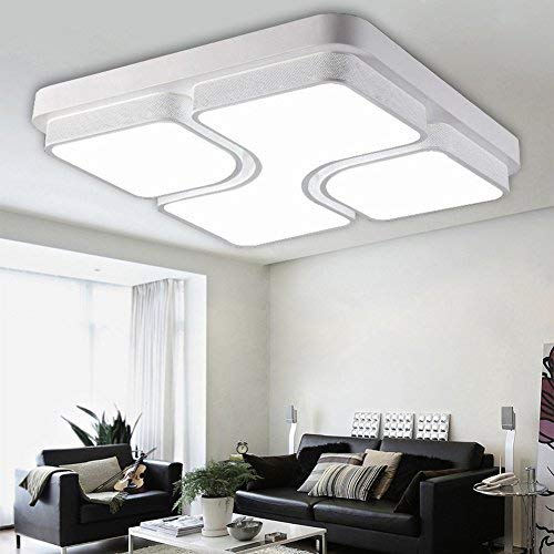 Preisvergleich Produktbild ETiME 52x52cm Design LED Deckenlampe Led Deckenleuchte Wohnzimmer Lampe Schlafzimmer Küche Leuchte 6000K Weiß Quadratform (52x52cm 48W Kaltweiß)
