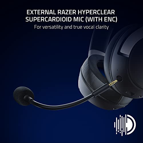 Image of Razer Kaira Pro HyperSpeed Wireless Gaming Headset with Haptics for PlayStation 5 / PS5, PS4, PC, Mobile: Titanium 50mm Drivers - Hybrid Mic - Low Latency Bluetooth - 30 Hr Battery - White & Black
