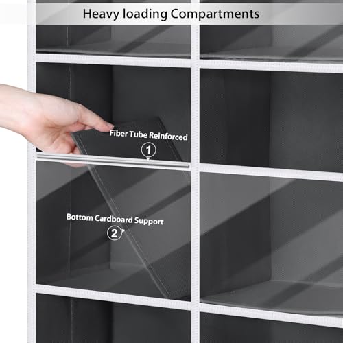 Image of Univivi Hanging Yarn Storage Organizer with Clear 4 Pockets, Extra Large 6 Tiers Crochet Bag Organizer, Over the Door Yarn Storage for Crochet Hook, Knitting Needles (Dark Grey)