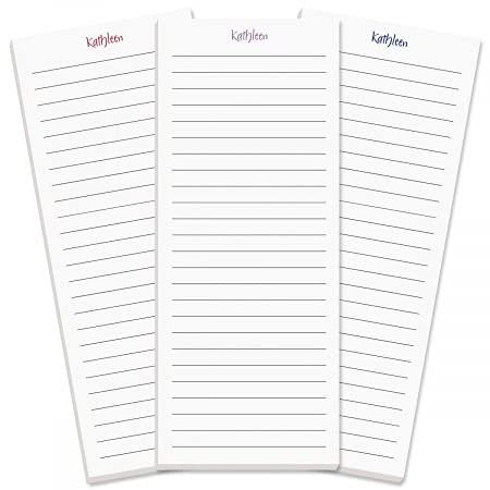 Current Elegant Lined Personalized Notepads – Set of 3, 50-Sheet Pads, 3 1/4 x 8 Inches, Memo Pad, Shopping List, to-Do Notes, Office Organizer