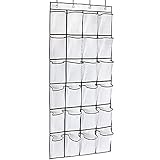 Large Size Over the Door Shoe Organizer, 24 Large Pockets Hanging Shoe Organizer with 4 Steel Hooks (22