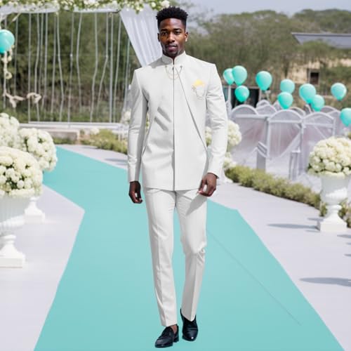 African Clothes for Men Regular Fit Casual Lightweight Blazer and Pants 2 Piece Linen Suits Set2