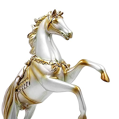 Dreamseden Rearing Horse Statue Sculpture Standing On Coins, 12.5" H 4 Lbs #TOP2