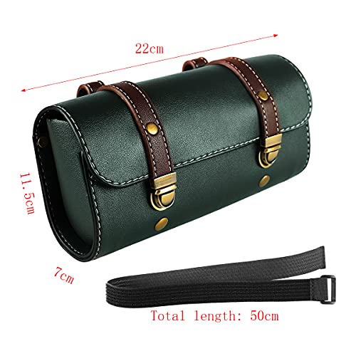 Bolsa lateral impermeable para horquilla de motocicleta YIBO, bolsa rápida de liberación, bolsa de herramientas pequeña de cuero verde miniatura 6