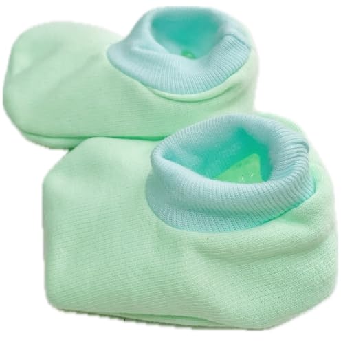 Image of VIN Newborn Baby Boy - Girl Cotton Mittens Floral Bow Design Caps Gloves Booty Combo Pack of 2 Pair for 0 to 6 Months |Parent Infant Apron Gift Set