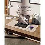 YSAGi Leather Desk Pad Protector, Office Desk Mat, Large Mouse Pad, Non-Slip PU Leather Desk Blotter, Waterproof Laptop Desk Writing Pad for Office and Home (23.6" x 13.8", Eggshell) - Image 5