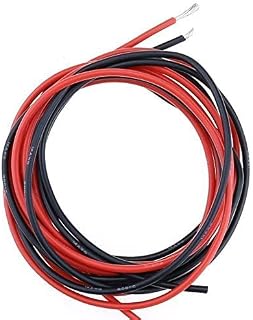 AGGER 16 Gauge Electrical Wire Silicone Wire Cable High Temperature Resistant Soft and Flexible Red Black Copper Stranded