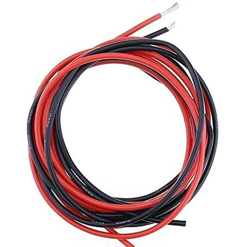 AGGER 16 Gauge Electrical Wire Silicone Wire Cable High Temperature Resistant Soft and Flexible Red Black Copper Stranded Cover