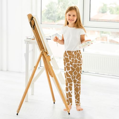 CaTaKu Animal Print Giraffe Girls Leggings Size 4-10T for Kids Toddler Girls Yoga Dance Active Tights Pants2