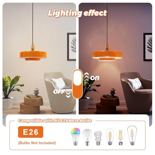Image of Plug in Pendant Light, Adjustable Height Hanging Fixture, Vintage Industrial Hanging Lamp, No Hardwire Needed Swag Light for Kitchen Island, Bedroom, Dining Room