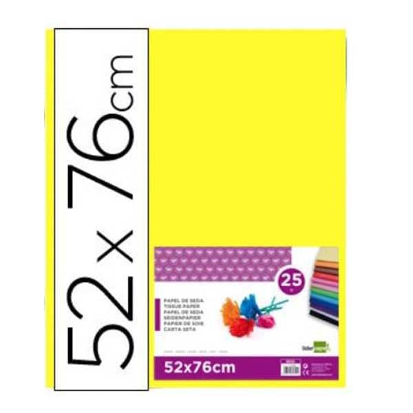 PAPEL SEDA LIDERPAPEL AMARILLO 52X76 CM 18 GR -PAQUETE DE 25 HOJAS