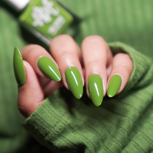 Image of Nails & More Olive Green Nail Polish, Argan Oil-Infused Gel Shine, Earthy Green Nails, Subtle Elegance | 10ml