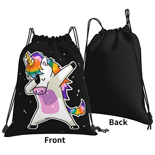 Argisaa Unicorn Cute Dabbing Funny Dab Drawstring Backpack Sackpack Adjustable Lightweight Gym Drawstring Bag Sports String Bag #TOP2