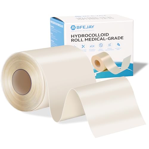 Image of Hydrocolloid Bandages for Wound Care, Medical-Grade Hydrocolloid Roll with Self-Adhesive, Ultra Absorbent, Flexible & Waterproof, Cut-to-Size First Aid Kit Essential (2in*4.8ft)