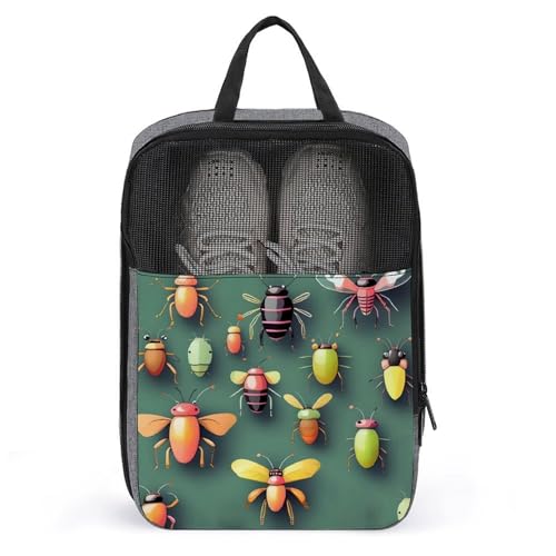 Organizador de zapatos con asa y estampado Atlas de insectos en talla única para maleta