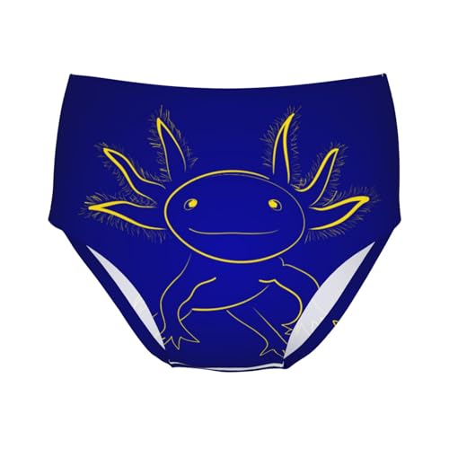 Stylized Funny Yellow Axolotl Girls' Underwear Soft Cotton Little Girls Panties Comfort Briefs