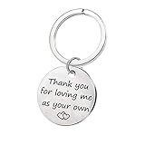 Thank You for Loving Me as Your Own Keychain - Step Father Dad Keychain Gifts, Step Mother Mom Keychain Gifts, Fathers Mothers Day Christmas Gifts