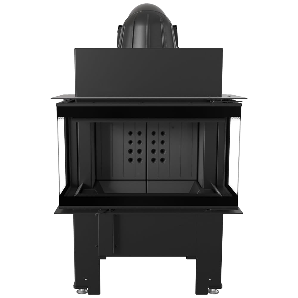 KRATKI Inserto per camino in acciaio a legna NBC 7 kW Ø160 bifacciale A+ | Acciaio nero, efficienza 83%, classe A+. Ecodesign, BImSchV 2, Kratki PRO; per recupero calore.; combustione efficiente