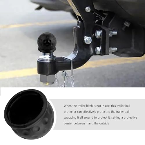 4PCS Lunar Shape Trailer Hitch Ball Cover,Rubber Trailer Ball Cover for 2 Inch OD Balls Dustproof and Waterproof Protection,Universal Tow Hitch Covers for Car Decorations - Thumbnail 4